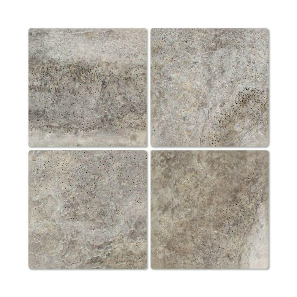 6x6 Silver Travertine Tumbled Tile 6x6 Silver Travertine Tumbled Tile - American Tile Depot