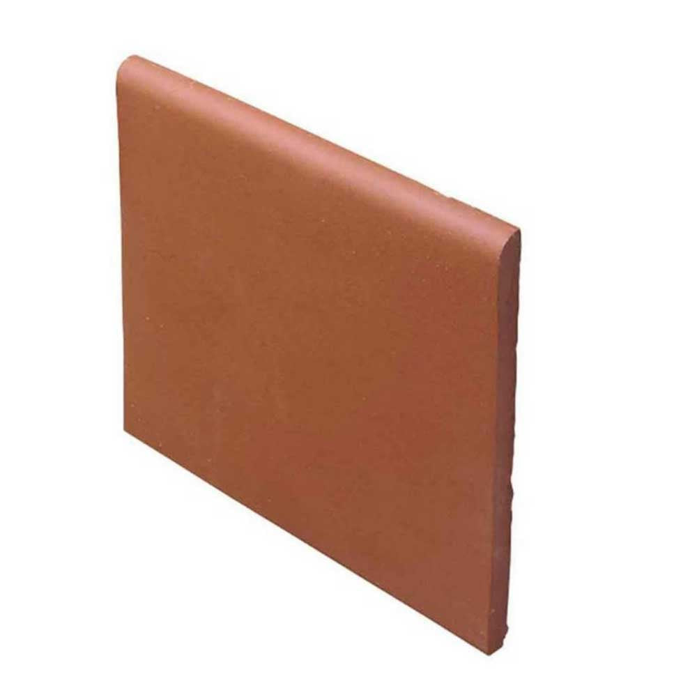 6x6 Spanish Red Matte Terracotta Look Quarry Bullnose Tile