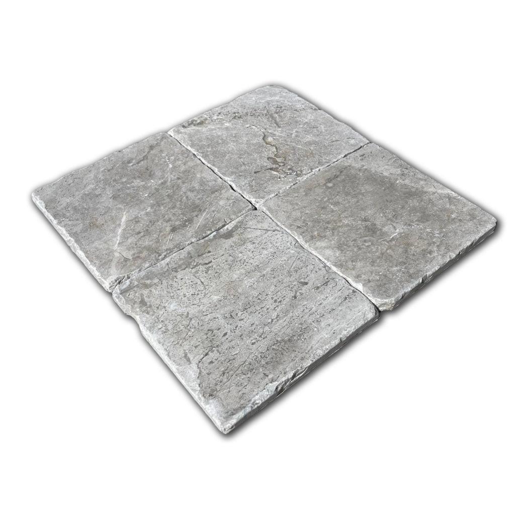 6x6 Tundra Gray (Atlantic Gray) Marble Tumbled Tile 6x6 Tundra Gray (Atlantic Gray) Marble Tumbled Tile - American Tile Depot