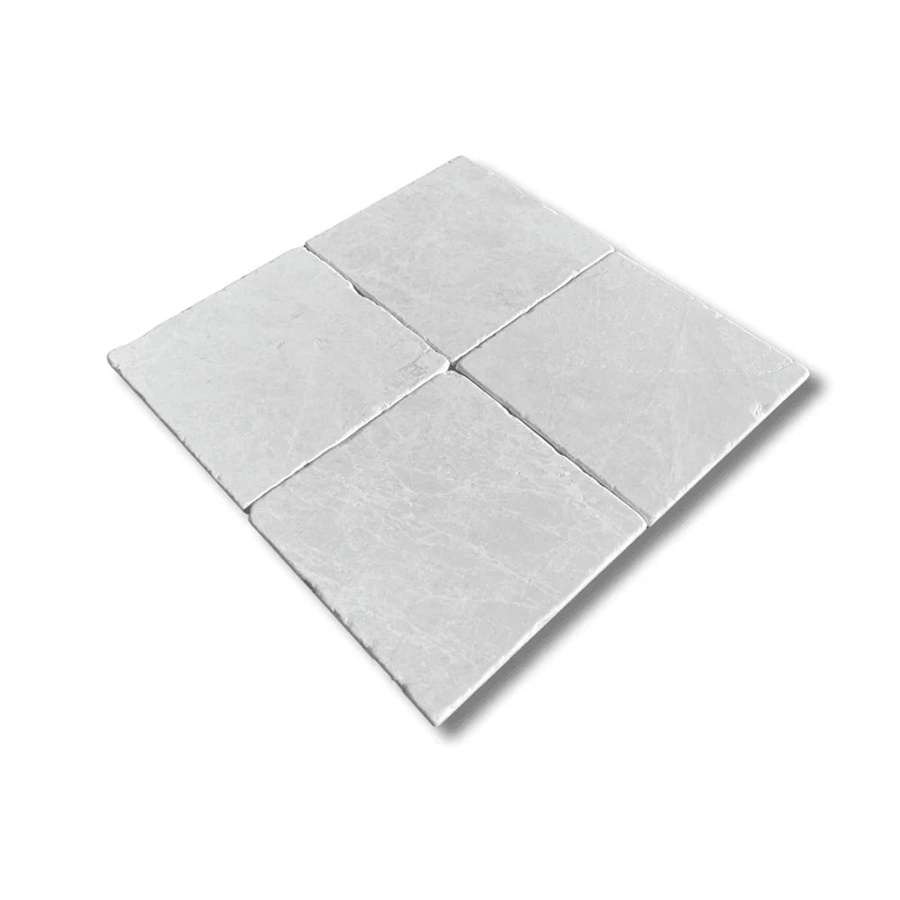 6x6 White Pearl / Botticino Marble Tumbled Tile 6x6 White Pearl / Botticino Marble Tumbled Tile - American Tile Depot