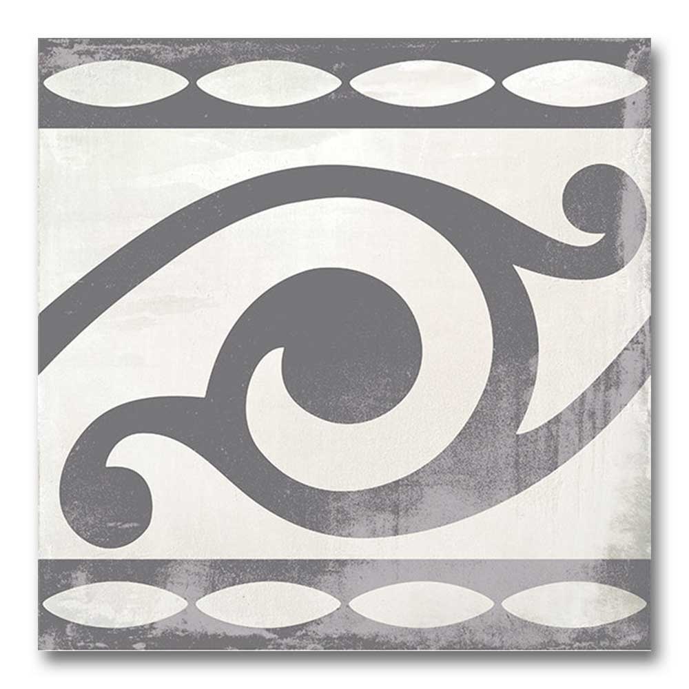 7.5x7.5 Decor Black Edge Matte Encaustic Look Porcelain Tile