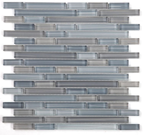 Horizon Rain Lake Glossy Linear Glass Mosaic Tile