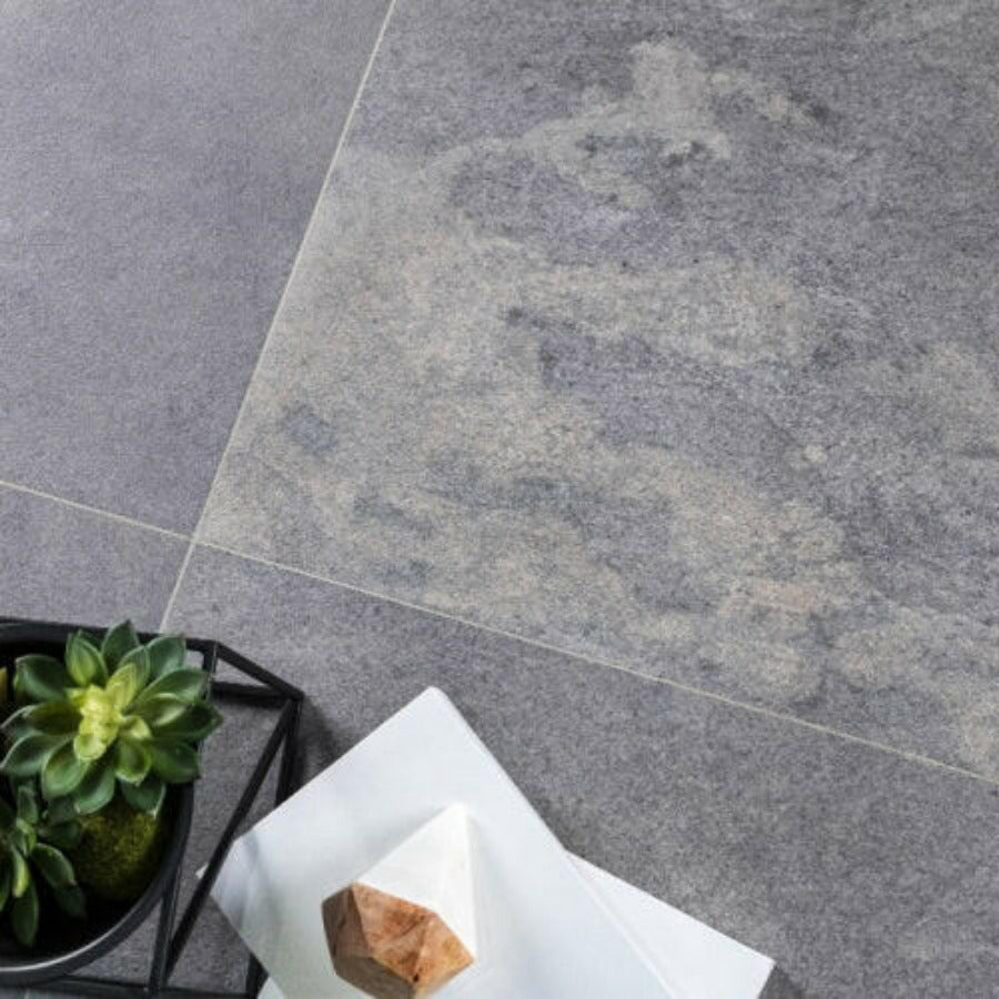 24x48 Grant Night Limestone Look Marble Laminated Porcelain Tile-American Tile Depot