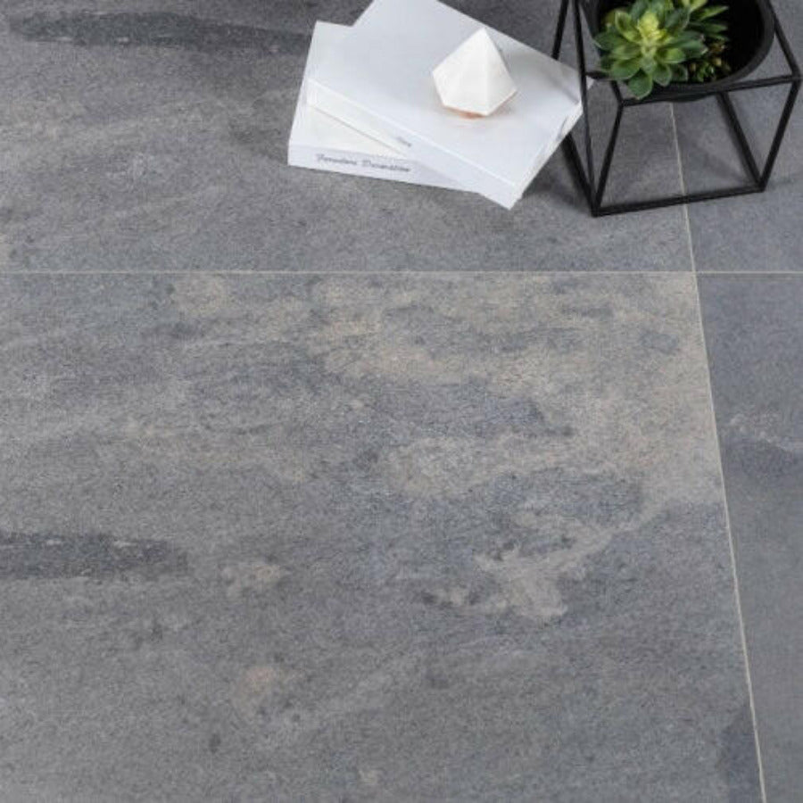 24x48 Grant Night Limestone Look Marble Laminated Porcelain Tile-American Tile Depot