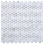 2" Beehive Carrara Honed Hexagon Marble Mosaic Tile-American Tile Depot