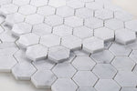 2" Beehive Carrara Honed Hexagon Marble Mosaic Tile-American Tile Depot