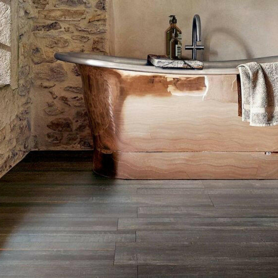 8x48 Deco Black Wood Look Porcelain Tile-American Tile Depot