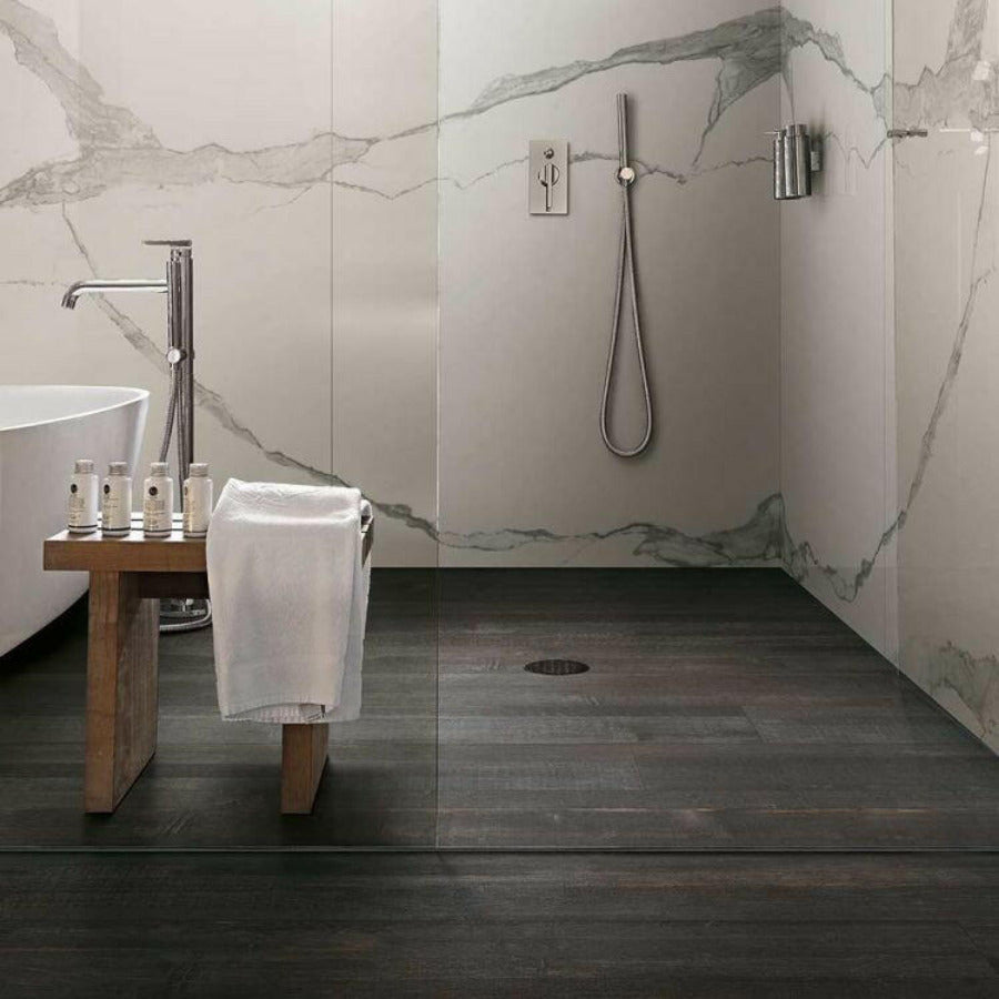 8x48 Deco Black Wood Look Porcelain Tile-American Tile Depot