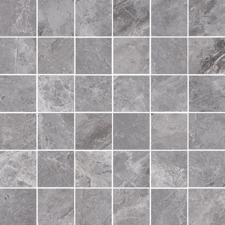 Apex Grey Naturale Square Porcelain Mosaic Tile-American Tile Depot
