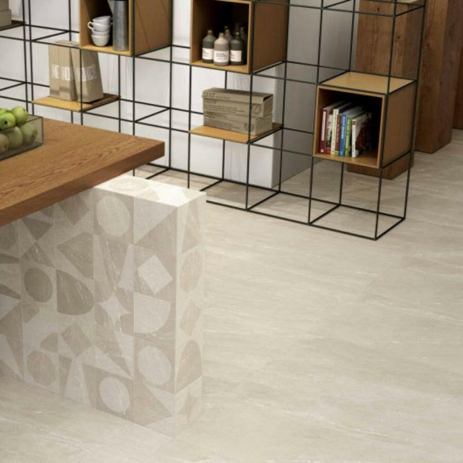 24x48 Waystone Sand Matte Limestone Look Porcelain Tile-American Tile Depot