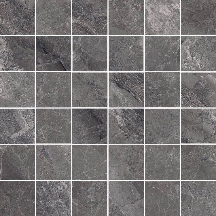 Apex Charcoal Natural Square Porcelain Mosaic Tile-American Tile Depot