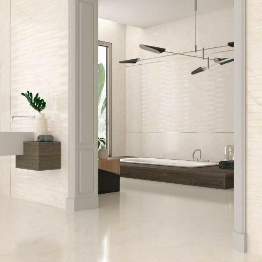 24x48 Vega Marfil Shine Polished Marble Look Porcelain Tile-American Tile Depot