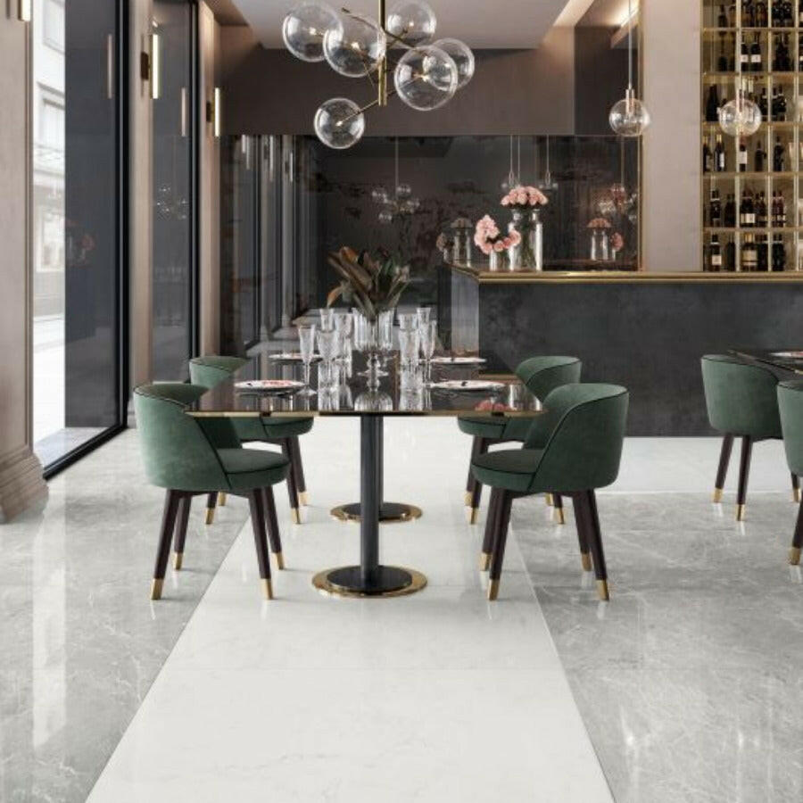 48x48 Pure Carrara Nat Matte Marble Look Porcelain Tile-American Tile Depot