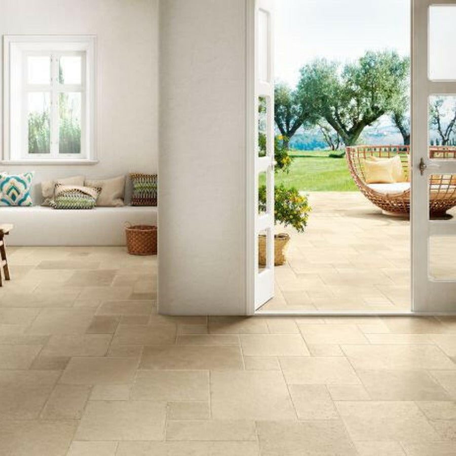 8x16 Ostuni Sabbia Matte Travertine Look Porcelain Tile-American Tile Depot