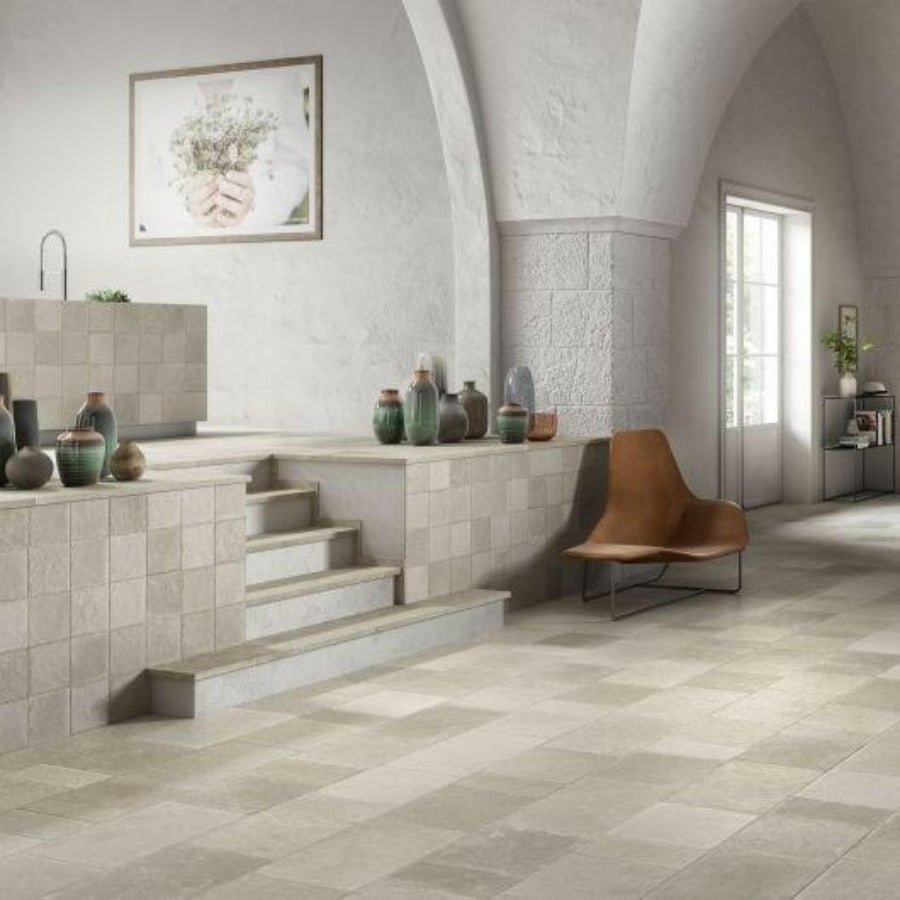 8x8 Ostuni Tufo Matte Travertine Look Porcelain Tile-American Tile Depot