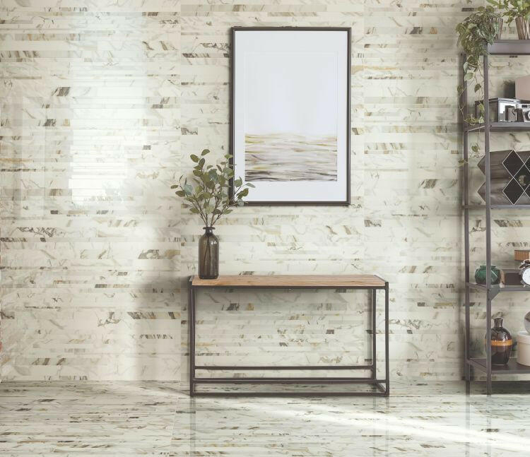 12x24 Selezione Marmi Polished Marble Look Porcelain Tile-American Tile Depot