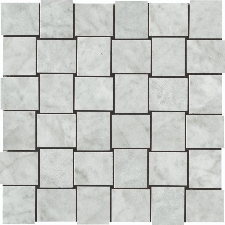 Veina Carrara Basketweave Porcelain Mosaic Tile-American Tile Depot