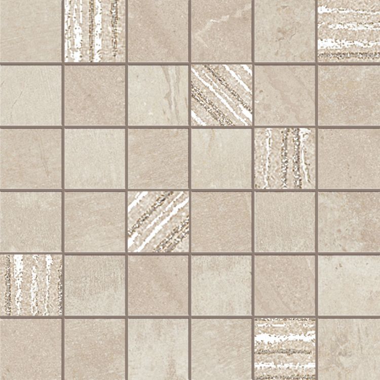 Solis Sand Square Porcelain Mosaic Wall Tile-American Tile Depot