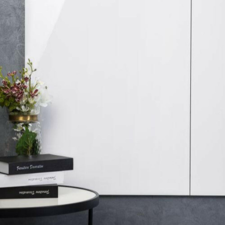 24x24 Extra White Polished Pure Color Look Marble Laminated Porcelain Tile-American Tile Depot