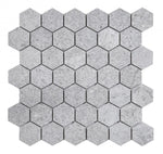 2" Forte Grey Hexagon Marble Laminated Porcelain Mosaic Tile-American Tile Depot