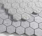 2" Forte Grey Hexagon Marble Laminated Porcelain Mosaic Tile-American Tile Depot
