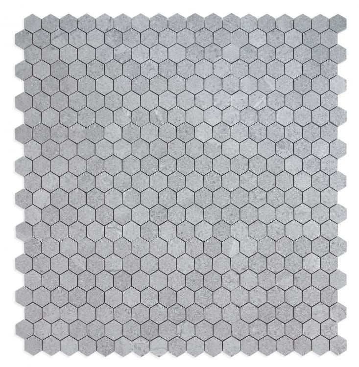 2" Forte Grey Hexagon Marble Laminated Porcelain Mosaic Tile-American Tile Depot