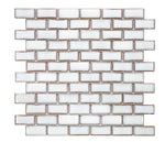 Tango Fancy White Brick Porcelain Mosaic Tile-American Tile Depot