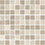 Sienna Tufo Mosaico Square Porcelain Mosaic Tile-American Tile Depot