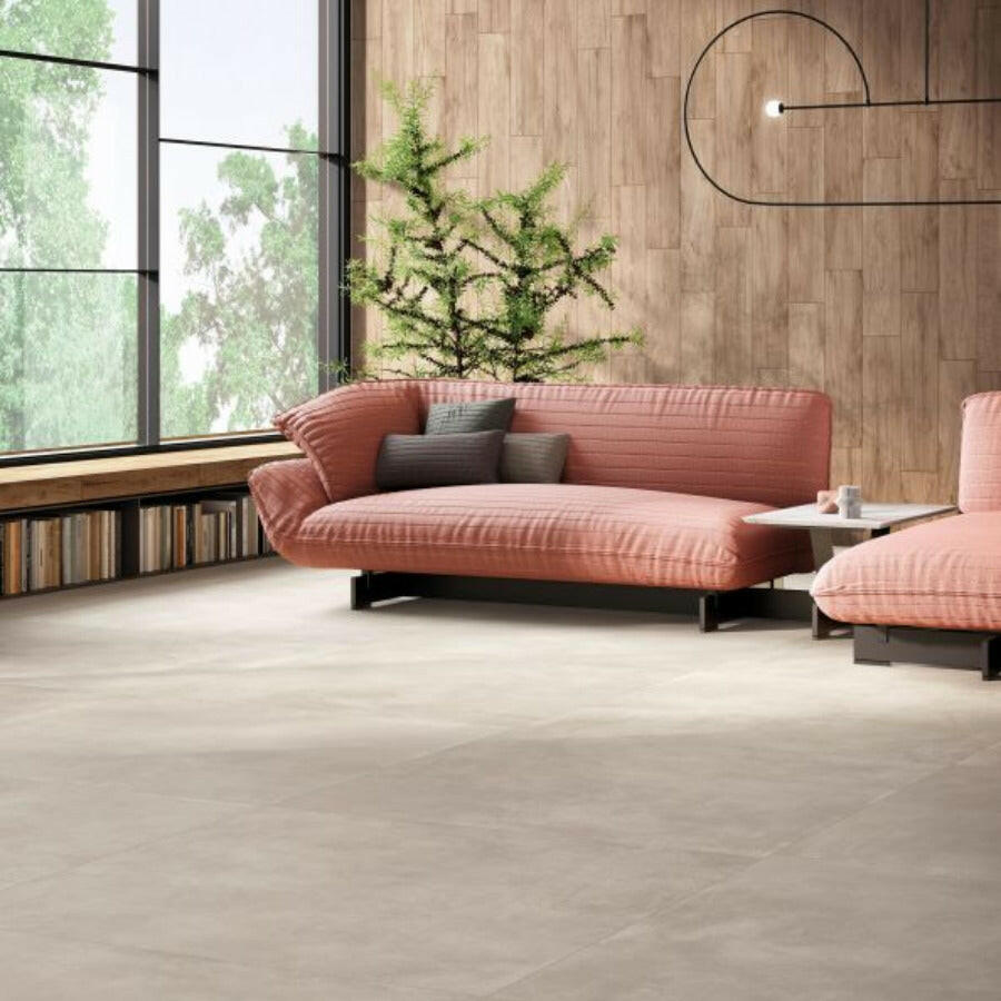 48x48 Timeline 11 - Beige Matte Concrete Look Porcelain Tile-American Tile Depot