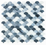 Seashell Grey Scale Glass Mosaic Tile