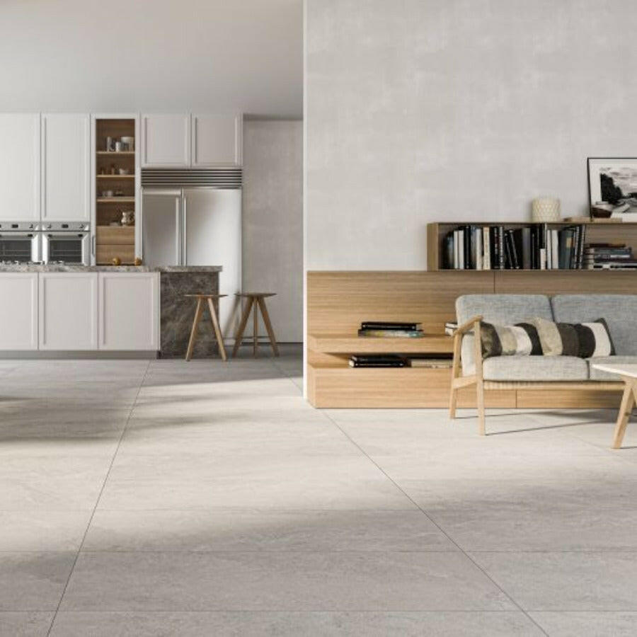 24x48 Rania Gris Matte Limestone Look Porcelain Tile-American Tile Depot
