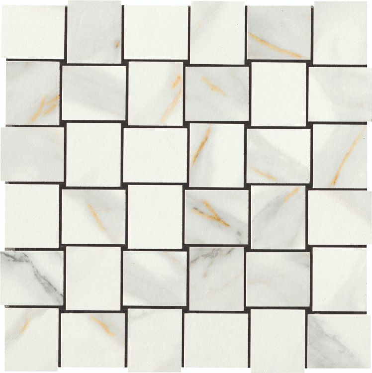 Veina Macchiavecchia Matte Basketweave Porcelain Mosaic Tile-American Tile Depot