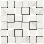 Veina Calacatta Matte Basketweave Porcelain Mosaic Tile-American Tile Depot