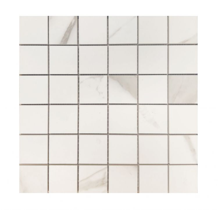 Famea Calacatta Soft Square Porcelain Mosaic Tile-American Tile Depot