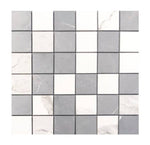 Famea Statuario-Impero Mix Soft Square Porcelain Mosaic Tile-American Tile Depot