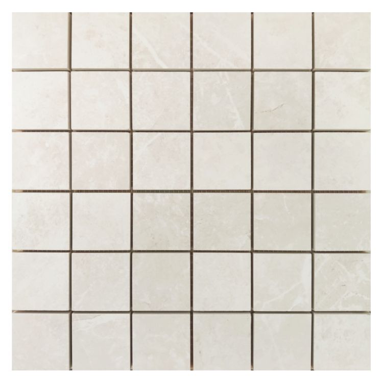 Terra White Nat Square Porcelain Mosaic Tile-American Tile Depot