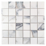 Archaic Argent Matte Square Porcelain Mosaic Tile-American Tile Depot
