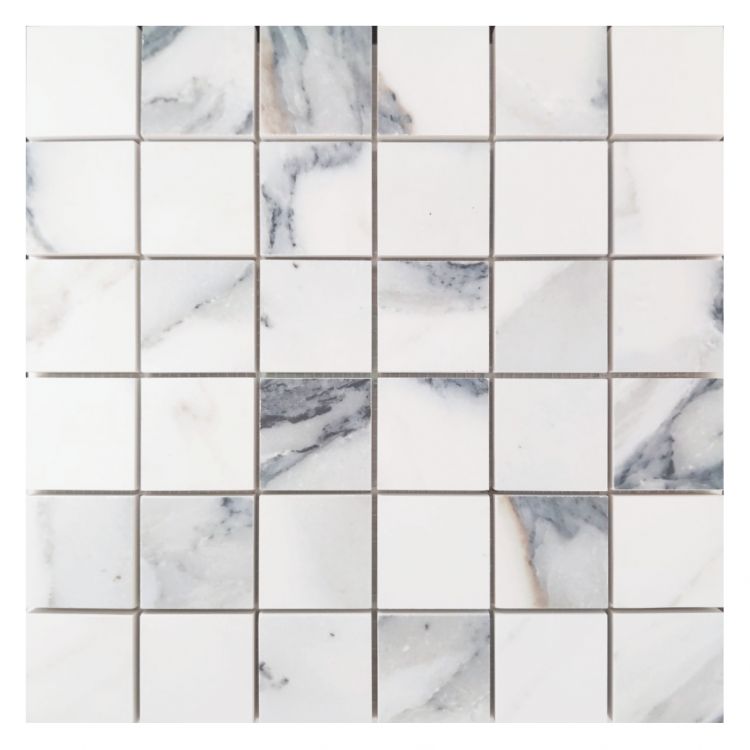 Archaic Argent Matte Square Porcelain Mosaic Tile-American Tile Depot