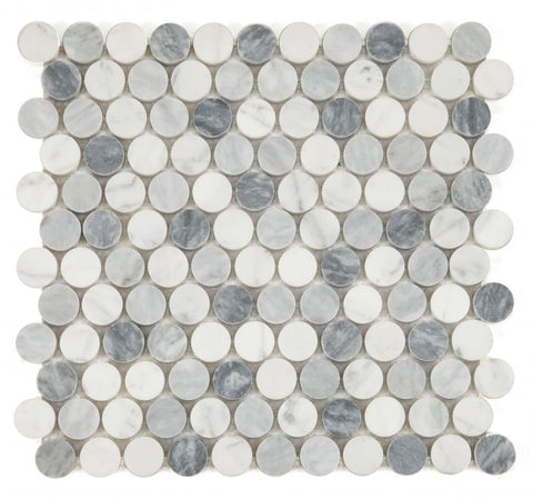 Curvus Dusk Polished Circular Marble Mosaic Tile