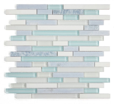 Horizon Sunrise Crystal Ocean Linear Mosaic Wall Tile