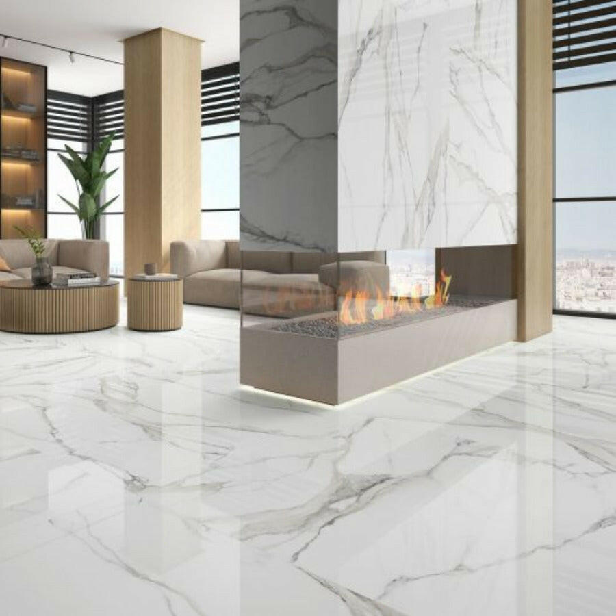 48x48 Fantasy Topo Polished Marble Look Porcelain Tile-American Tile Depot