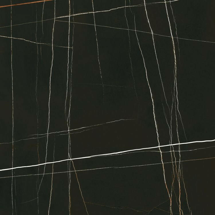 48x48 Noir Black Polished Marble Look Porcelain Tile-American Tile Depot