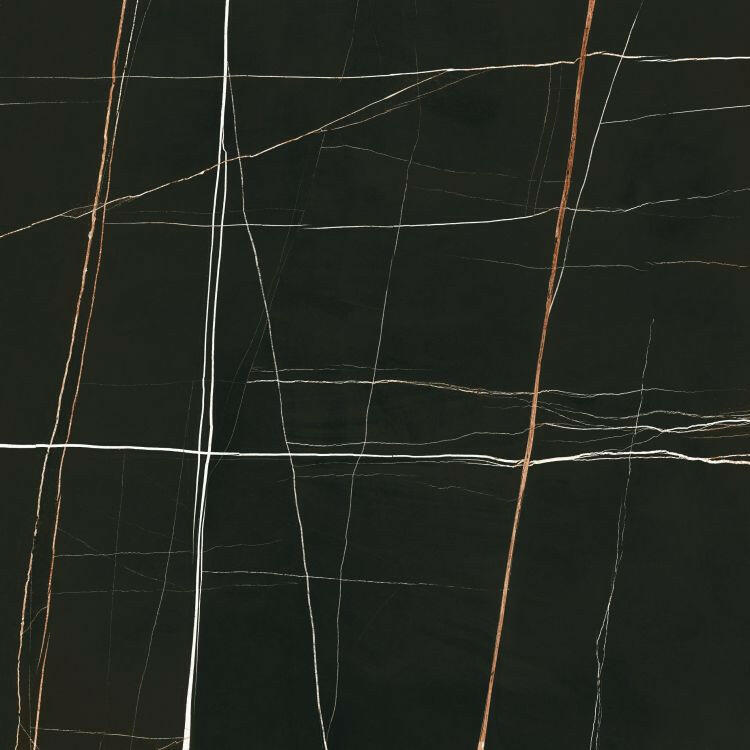 48x48 Noir Black Polished Marble Look Porcelain Tile-American Tile Depot