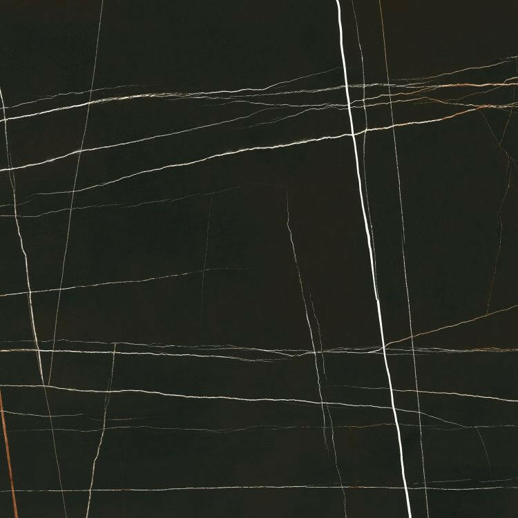 48x48 Noir Black Polished Marble Look Porcelain Tile-American Tile Depot