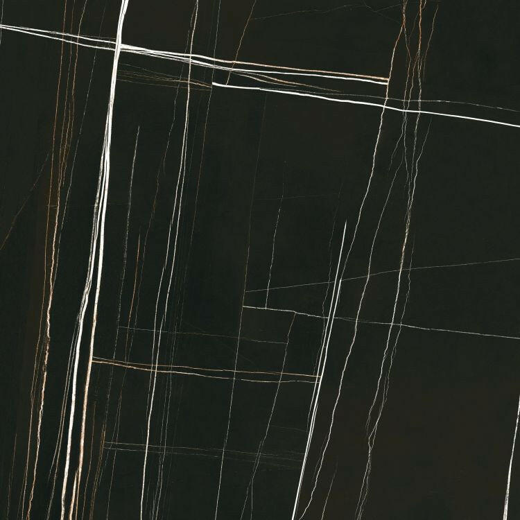 48x48 Noir Black Polished Marble Look Porcelain Tile-American Tile Depot