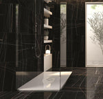 48x48 Noir Black Polished Marble Look Porcelain Tile-American Tile Depot