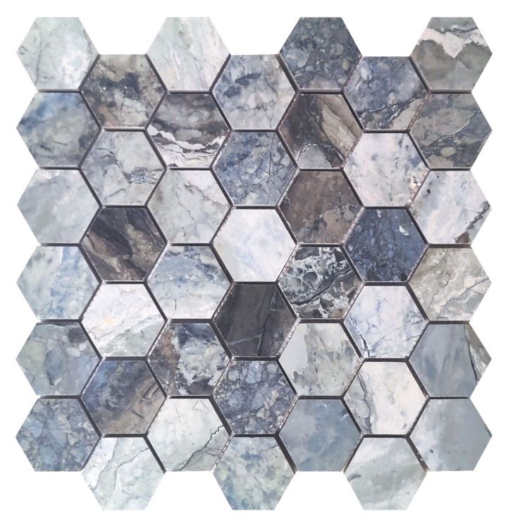 Mirage Ocean Matte Hexagon Porcelain Mosaic Tile-American Tile Depot