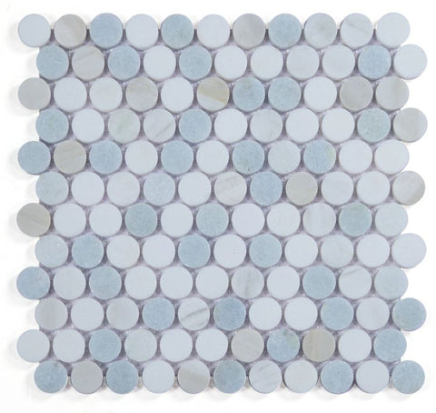 Curvus Sky Polished Circular Marble Mosaic Tile