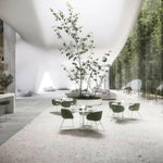 48x48 Orobica Bianca Matte Terrazzo Look Porcelain Tile-American Tile Depot