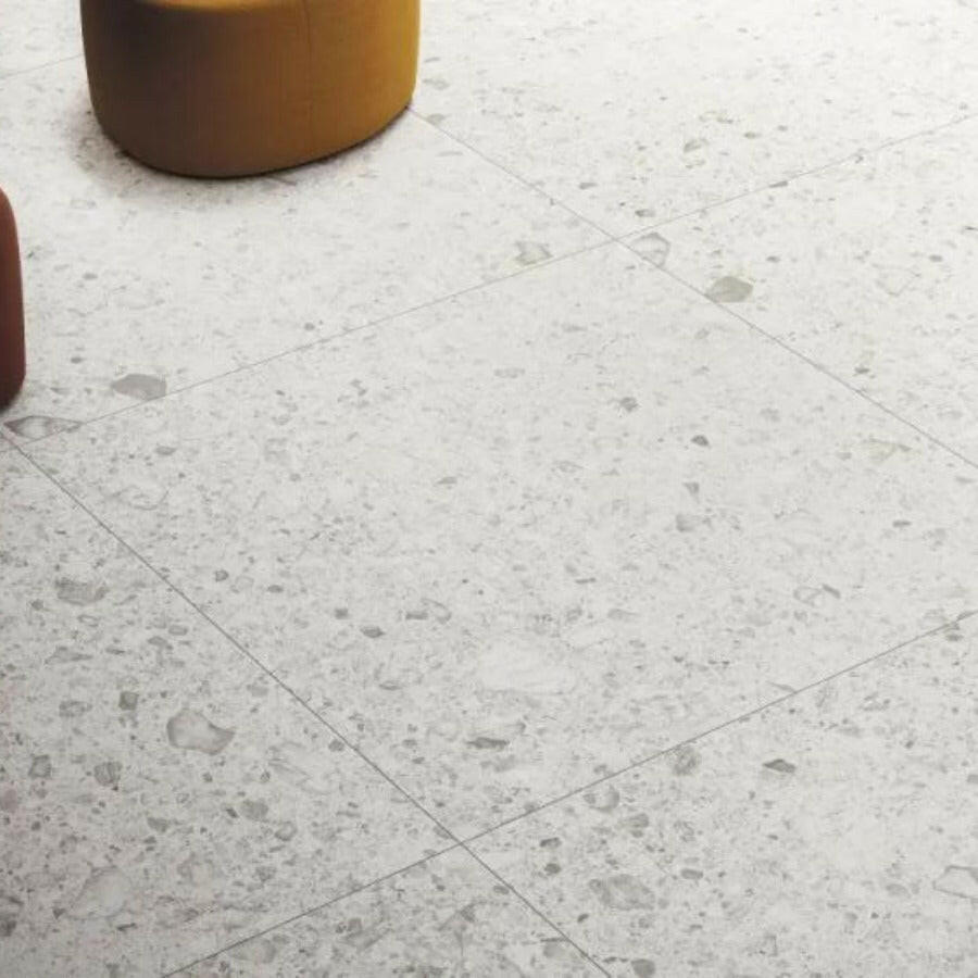 48x48 Orobica Bianca Matte Terrazzo Look Porcelain Tile-American Tile Depot